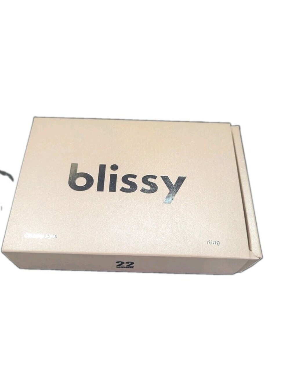 NWT Blissy 100% Mulberry Silk Pillowcase Champagne King Size 20" X 36"